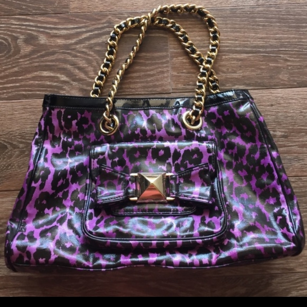 Betsey Johnson Purple Leopard Tote